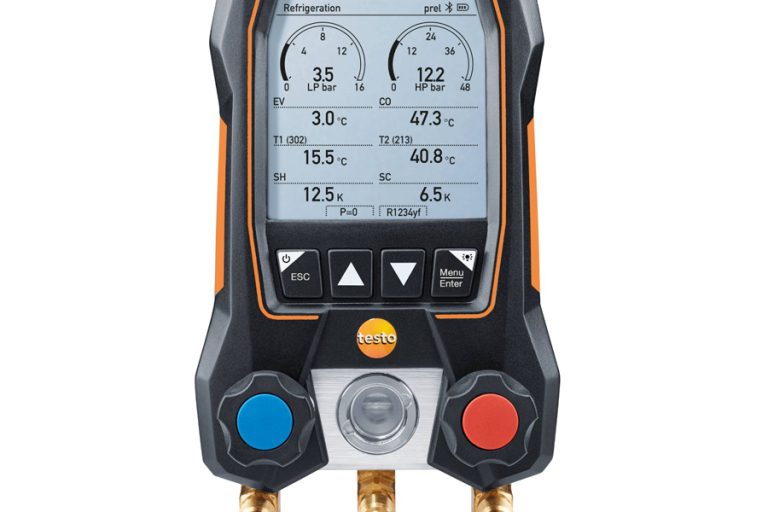 منیفولد دیجیتالی testo 550S - تستو 550s مجهز به بلوتوث و بلوک شیر دو طرفه، مناسب سیستم‌ های سرمايش، تهویه مطبوع و پمپ هاي حرارتي